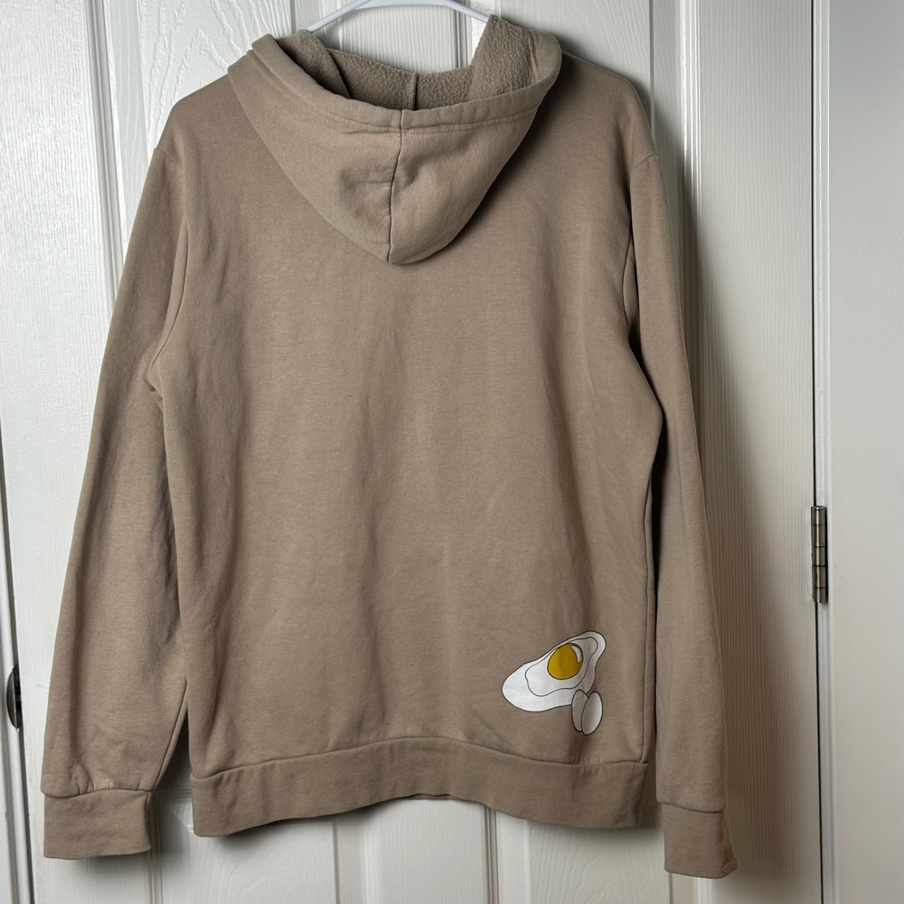 Studio Ghibli Howls Moving Castle Hoodie Mens SM Tan Calcifer Bacon Burn Graphic - Picture 5 of 7